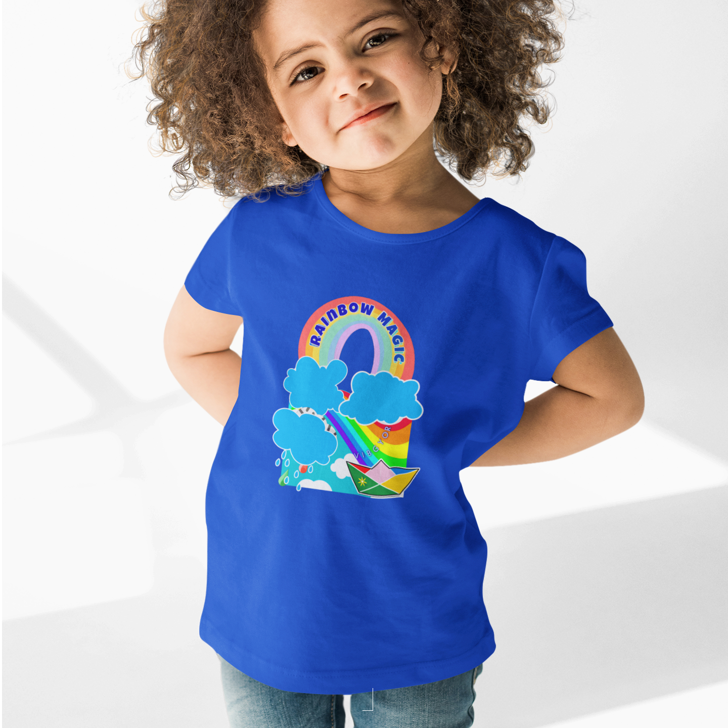 Rainbow Royal Blue T-shirt for girl