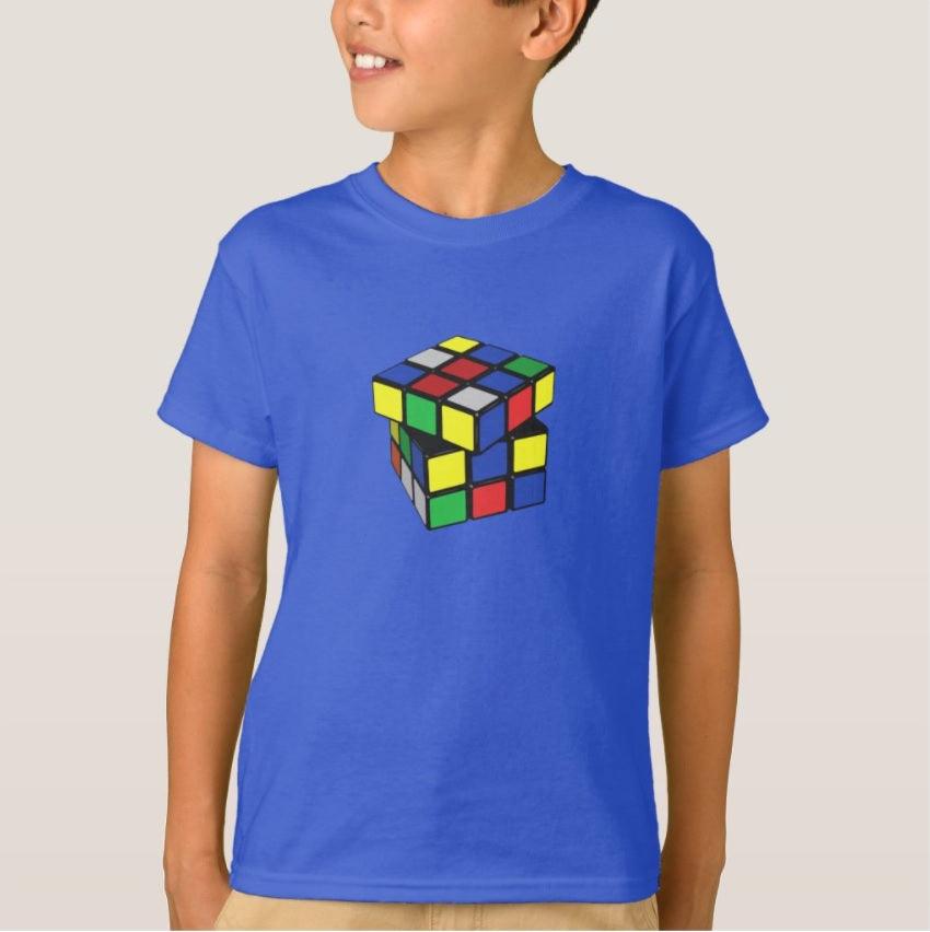 Rubik Cube T-shirt for Boys Royal Blue