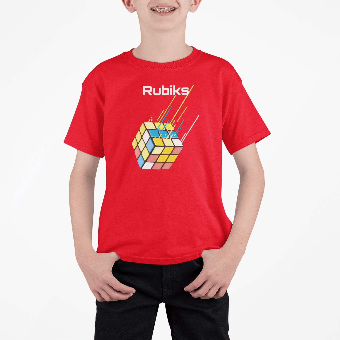 Rubik  Cube Red T-shirt for Boys 