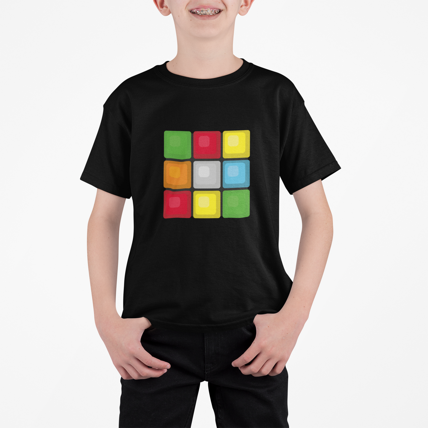 Rubiks Cube T-shirt for Boys Black