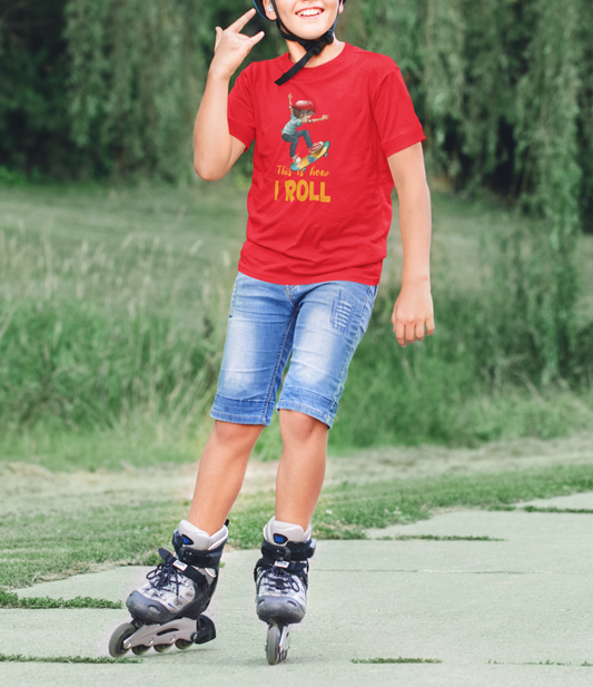 Skating Red t-shirt for kids