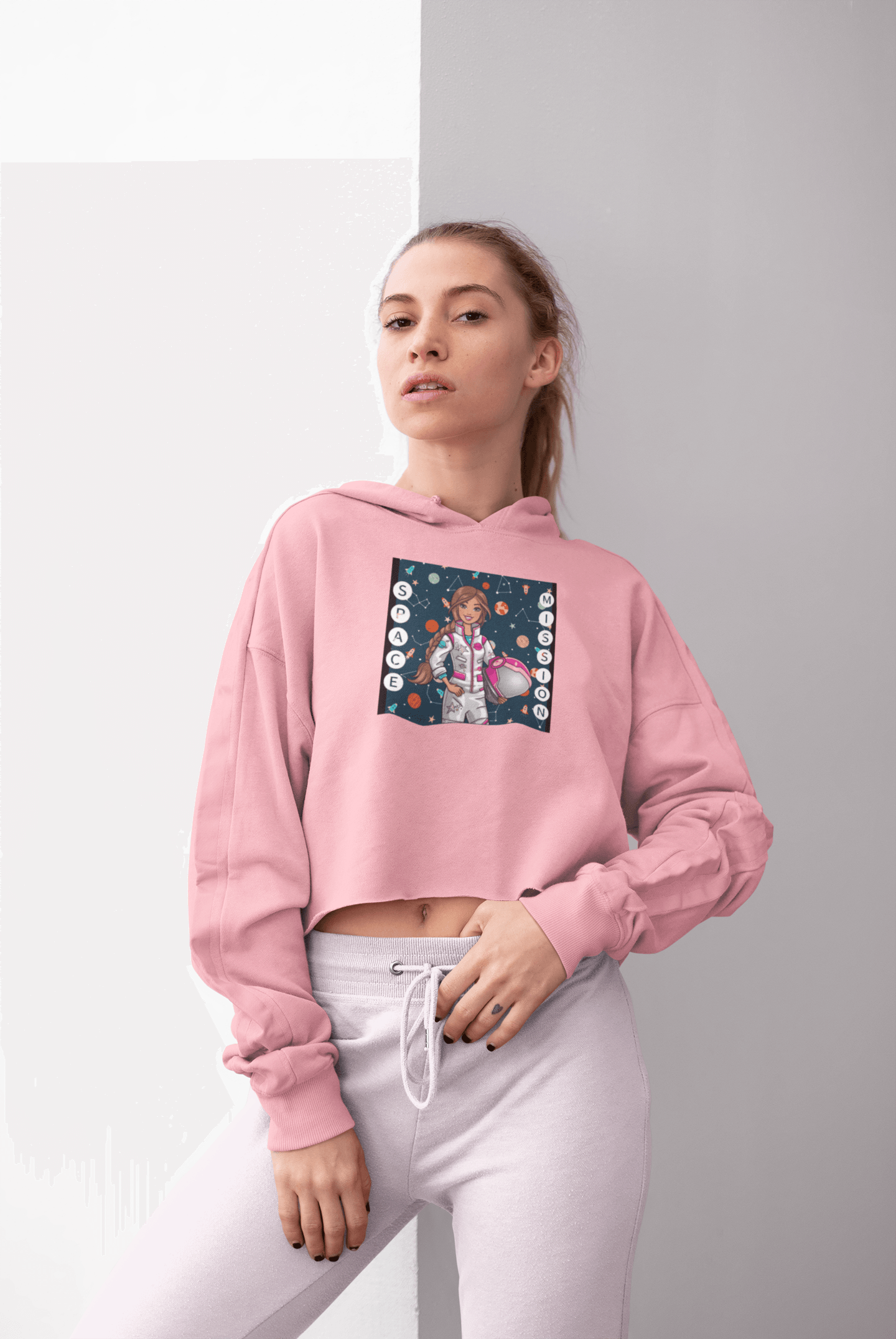 Space Mission-crop-top-hoodie-mockup-Light Pink