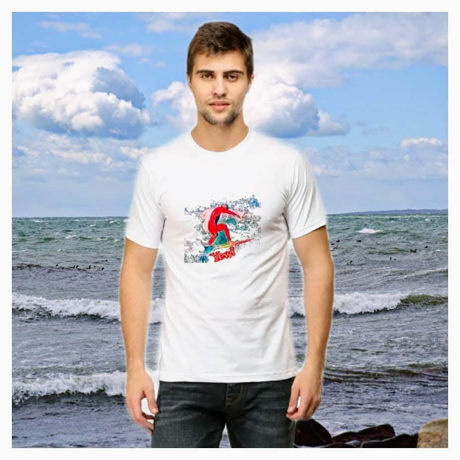 Men's T-shirt with surfer graphic design