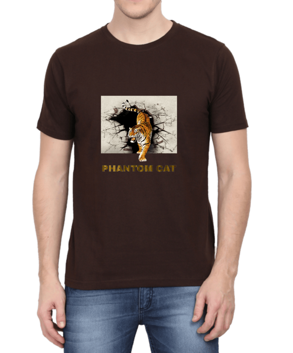 Tiger T-shirt for Men Coffee Brown