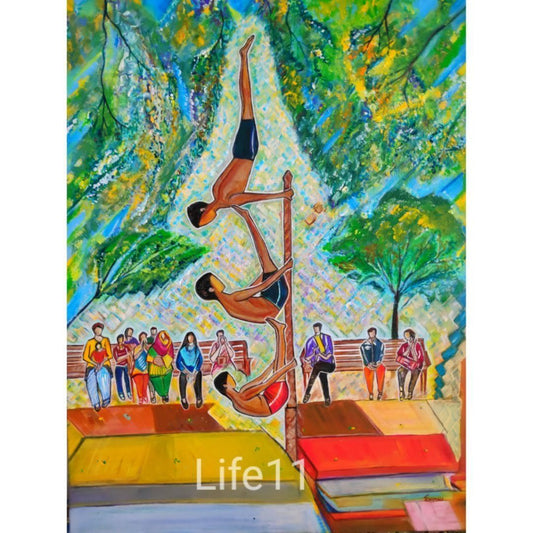 Canvas painting - Mallakhambh