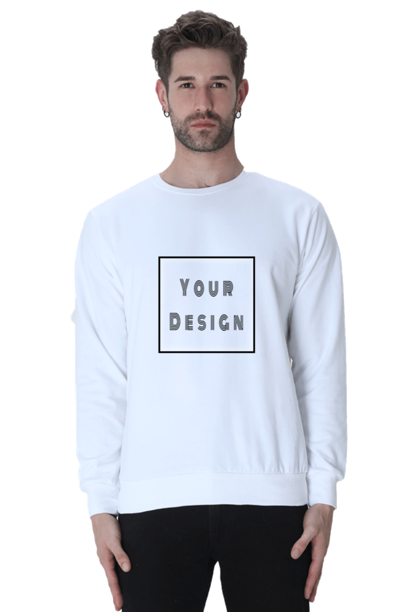 White Unisex Sweatshirt with Customized Front Print