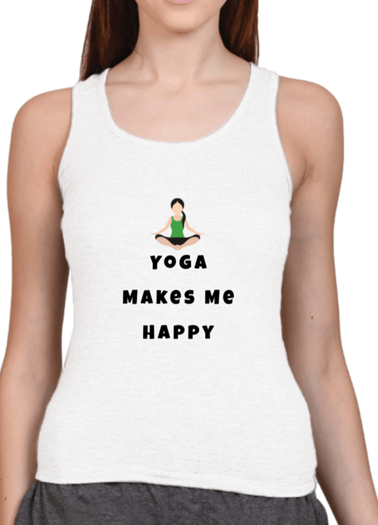 Yoga Quote Tank Top White