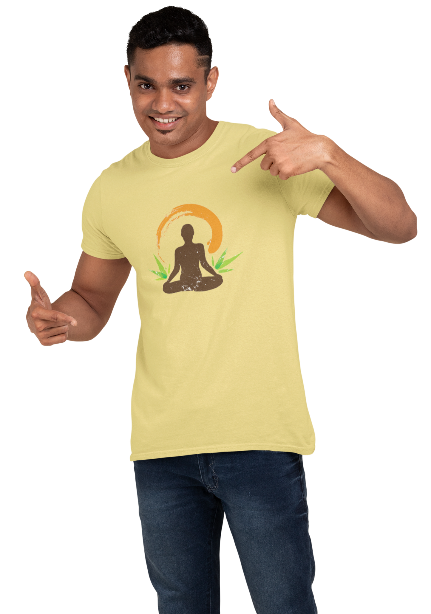 Yoga T-shirt for men Beige