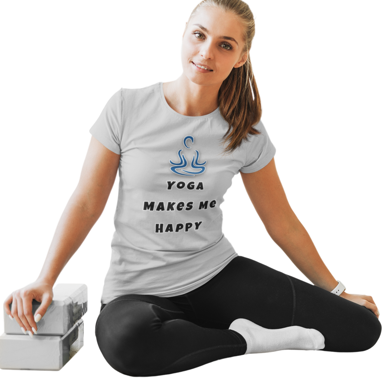 Yoga T-shirt for Women Light Grey