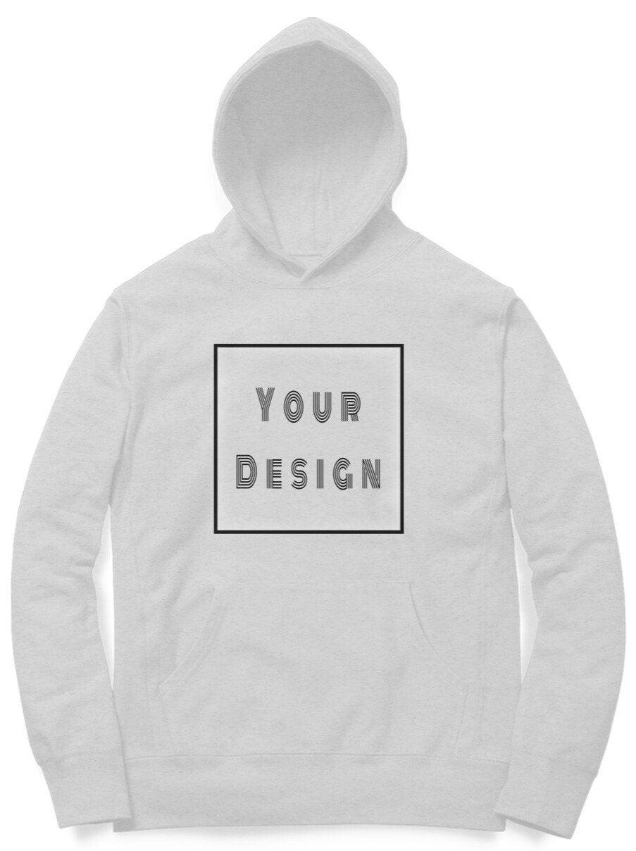 Custom Hoodie Light Grey Front Print