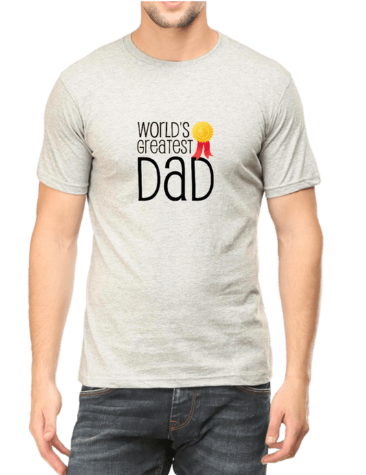 Round Neck Tshirt for Dad Light Grey