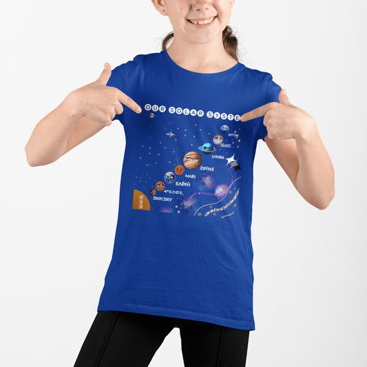Solar System T-shirt for Kids Royal Blue