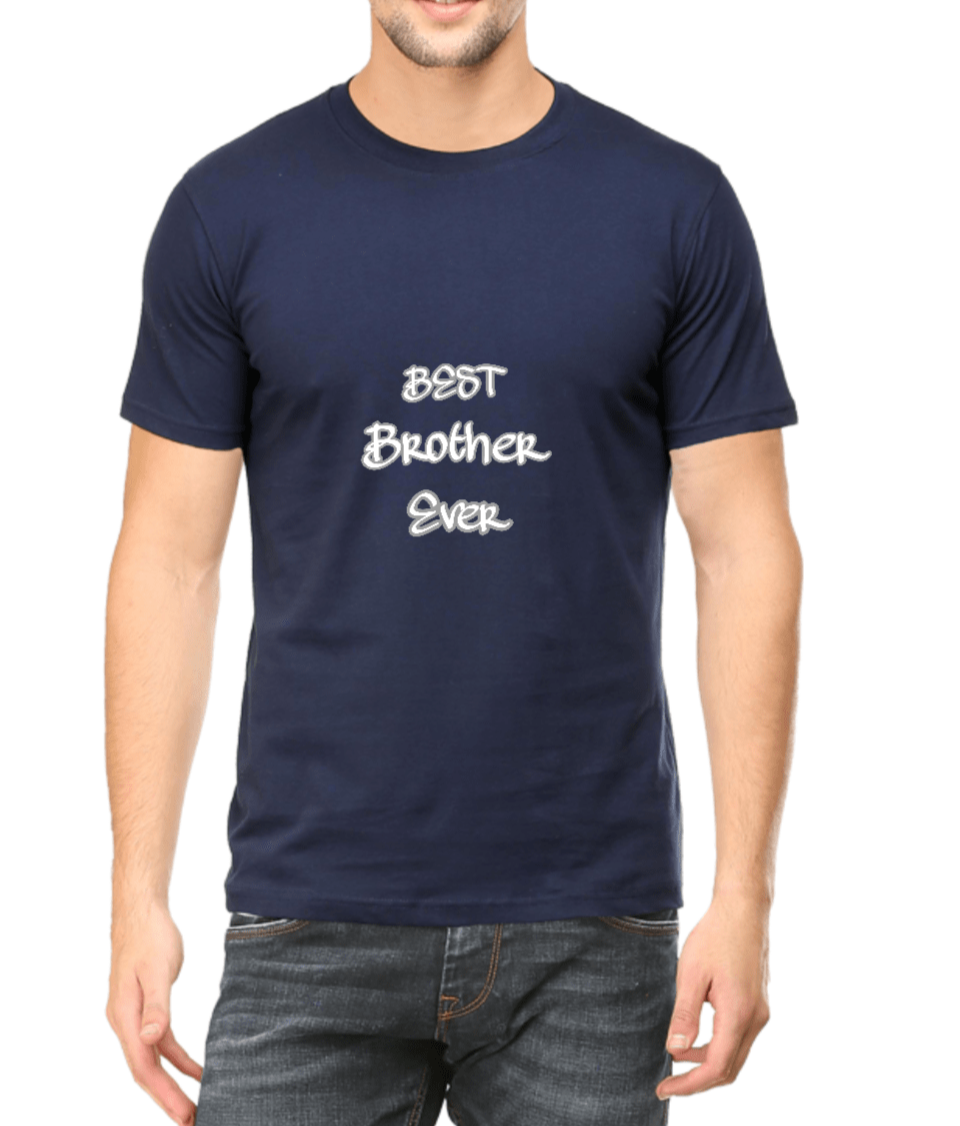 Men's T-shirt navy blue with Best Brother caption.Apt gift for a brother.