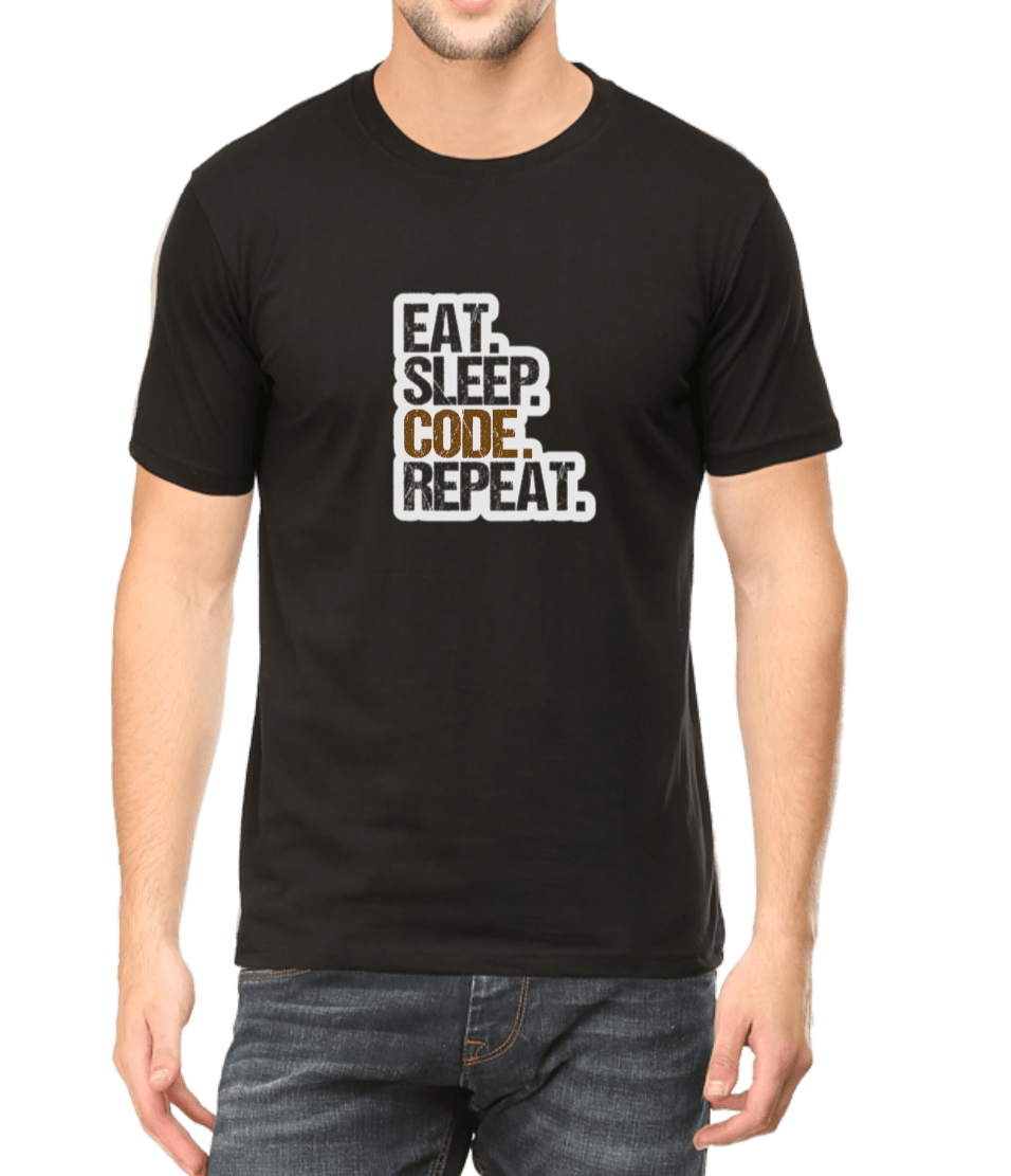 Black Cotton Tshirt for Software Engineers