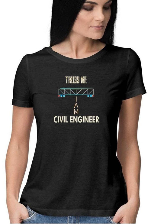 Black Cotton Tshirt for Civil Engineers