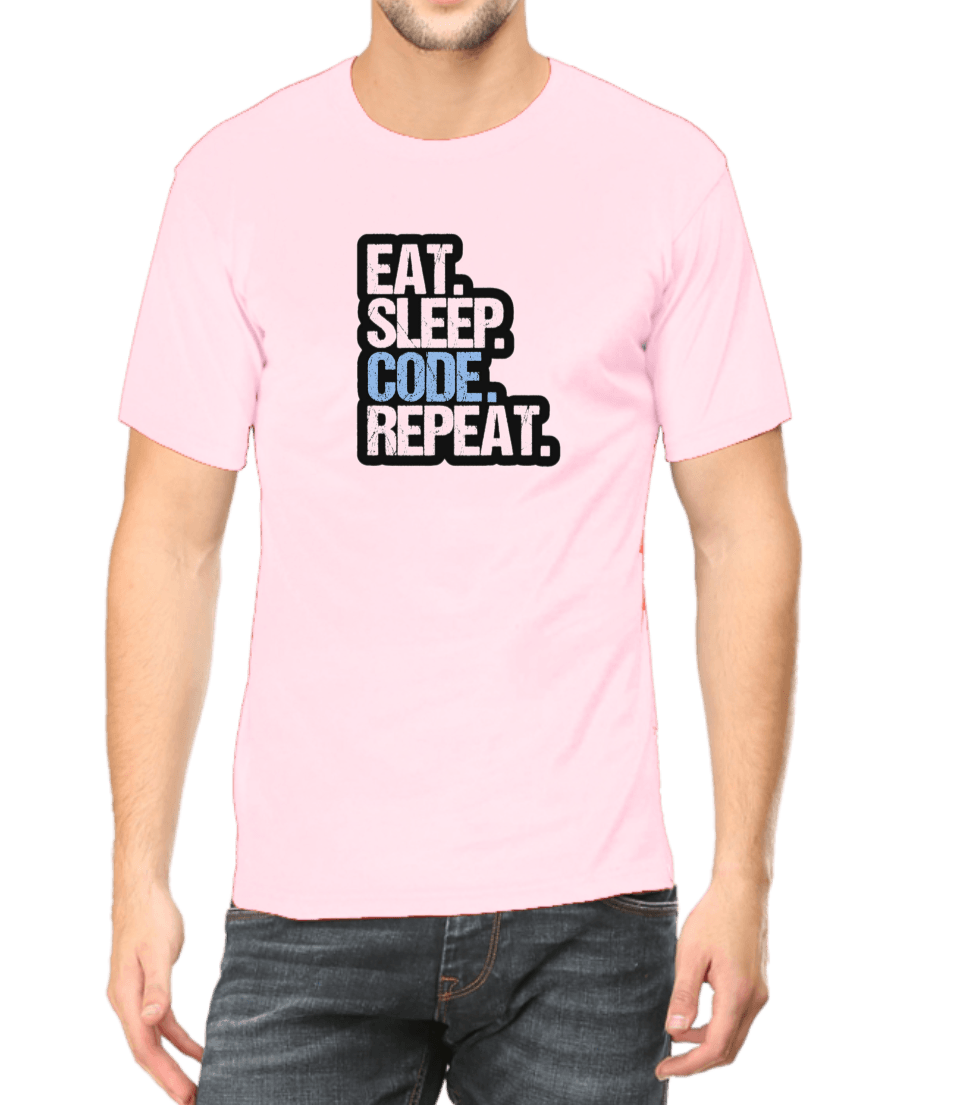 Light baby pink Cotton Tshirt for Software Engineers