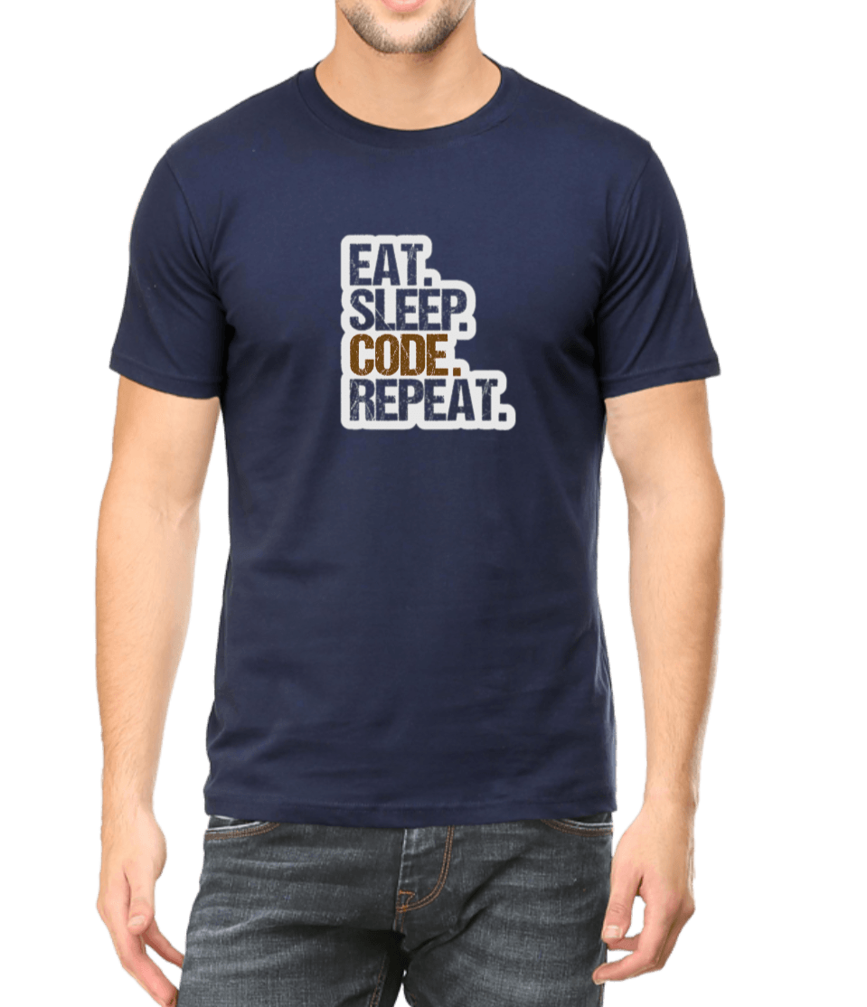 Navy Blue Cotton Tshirt for Software Engineers