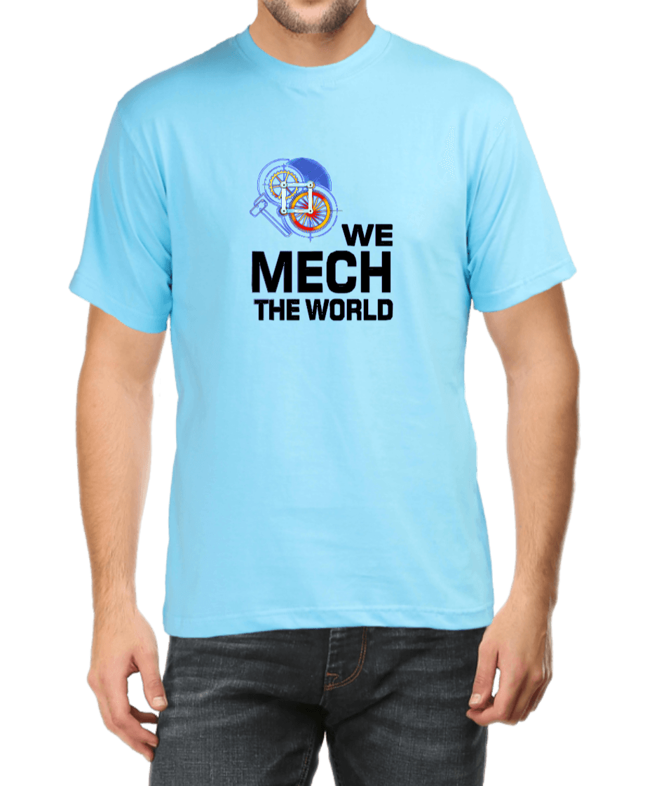 Sky Blue Cotton Tshirt for Mechanical Engineers