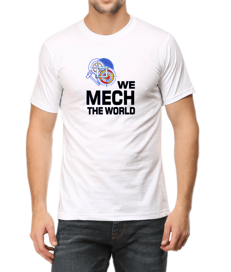 White Cotton Tshirt for Mechanical Engineers