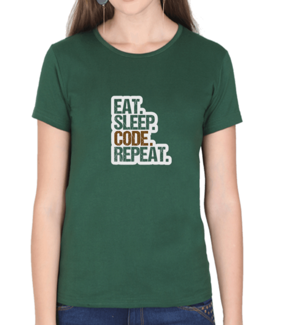 Bottle Green Cotton Tshirt for Software Engineers