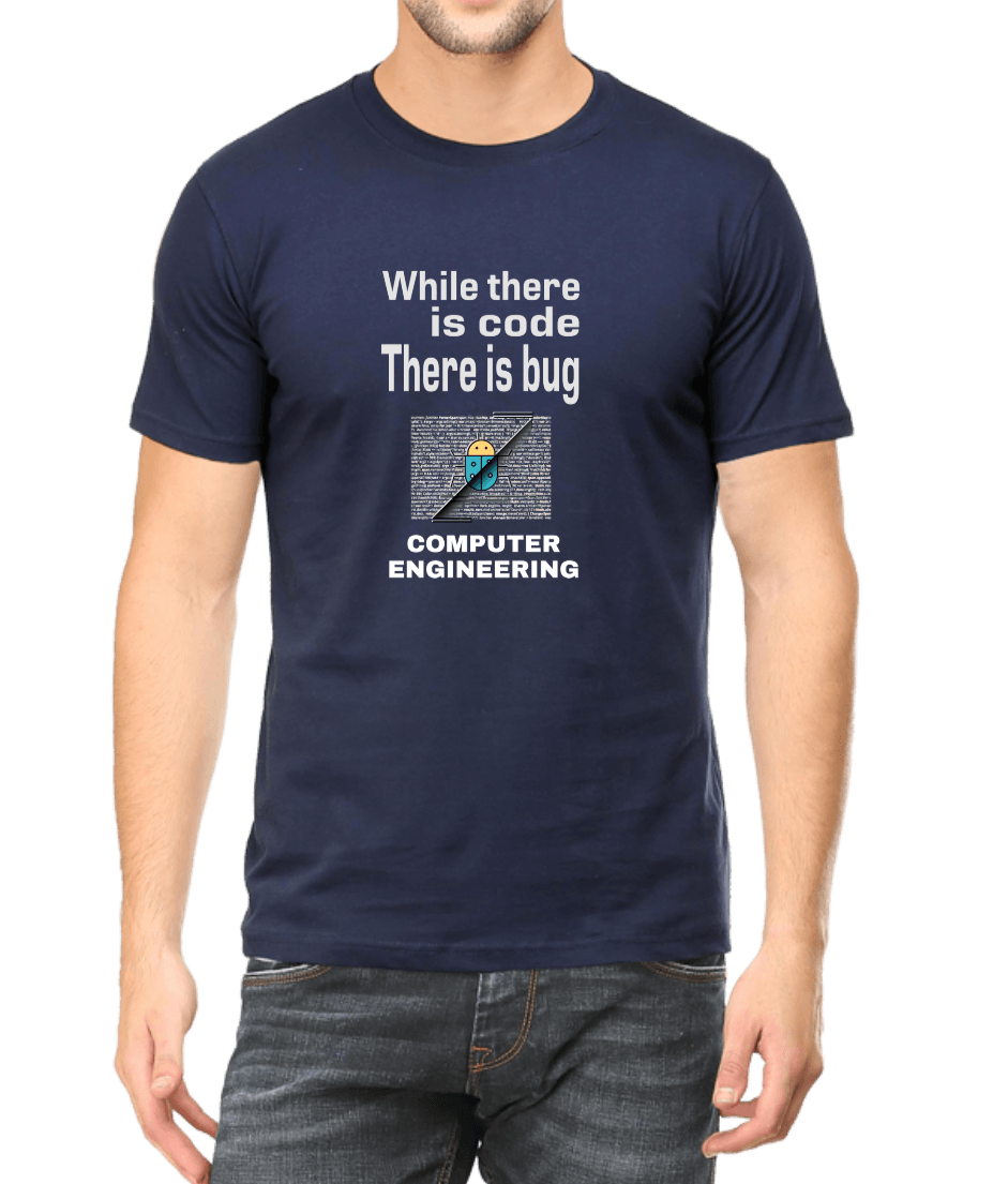 Navy Blue Cotton Tshirt for Software Engineers