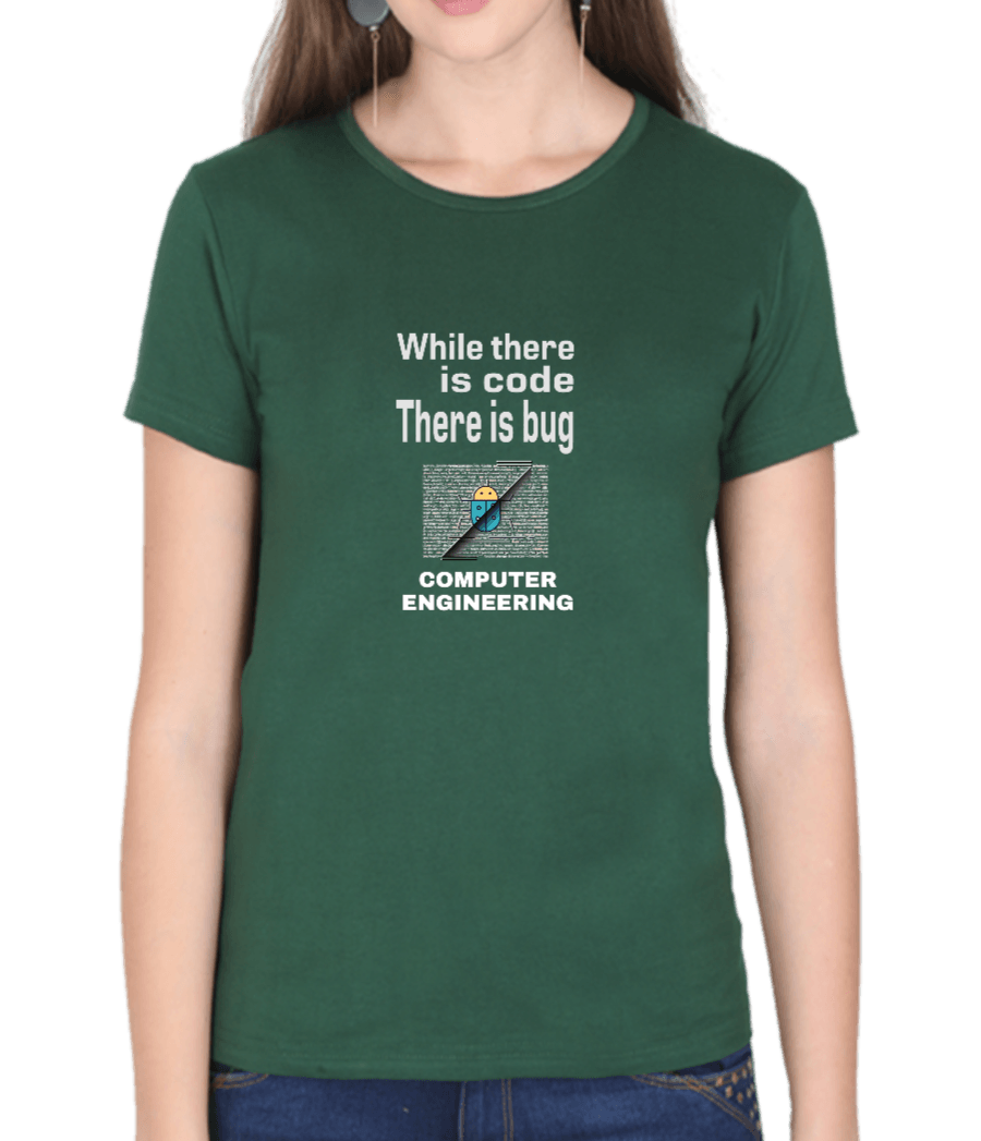 Bottle Green Cotton Tshirt for Software Engineers