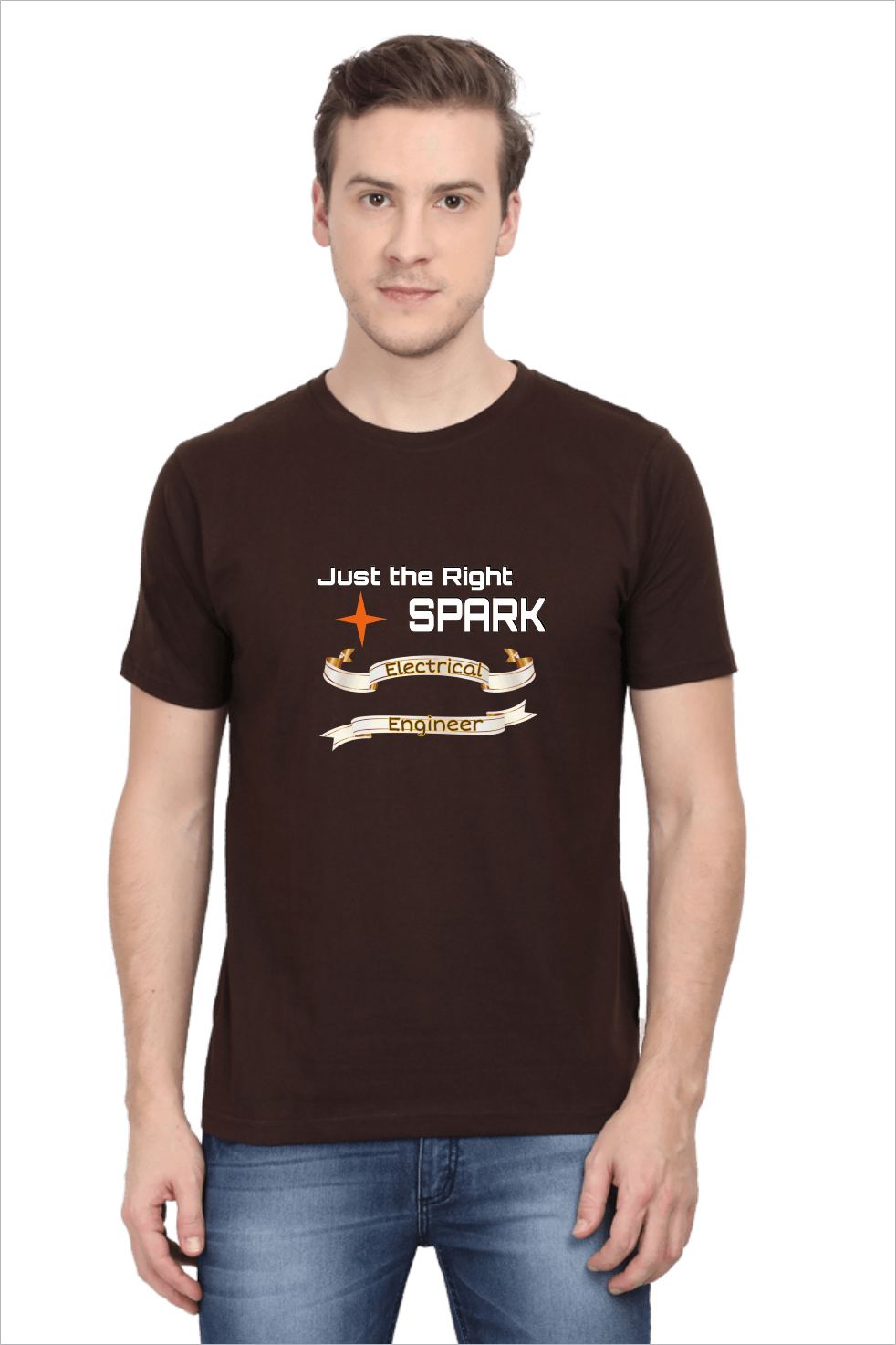 Coffee Brown Cotton Tshirt for Electrical Engineers