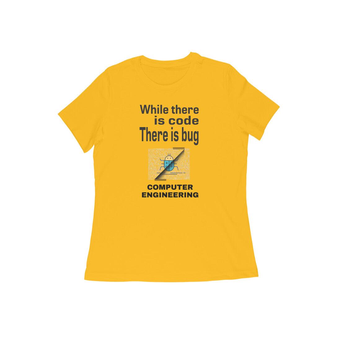 Golden Yellow Cotton Tshirt for Software Engineers