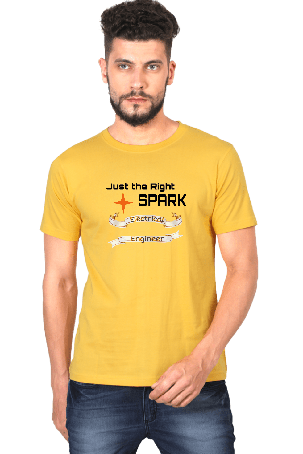 Golden Yellow Cotton Tshirt for Electrical Engineers