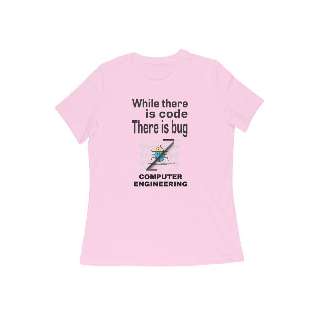 Light Baby Pink Cotton Tshirt for Software Engineers