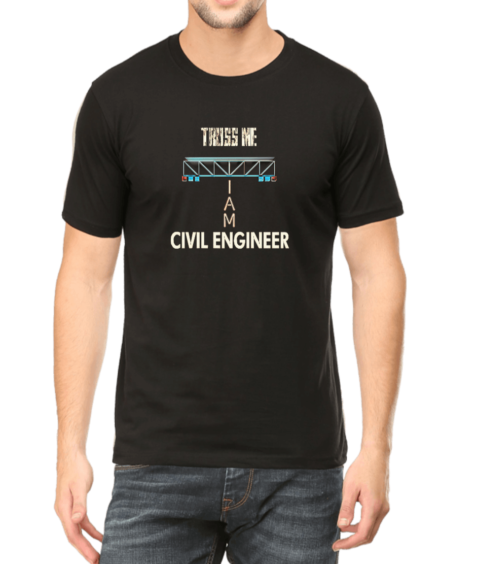 Black Cotton Tshirt for Civil Engineers