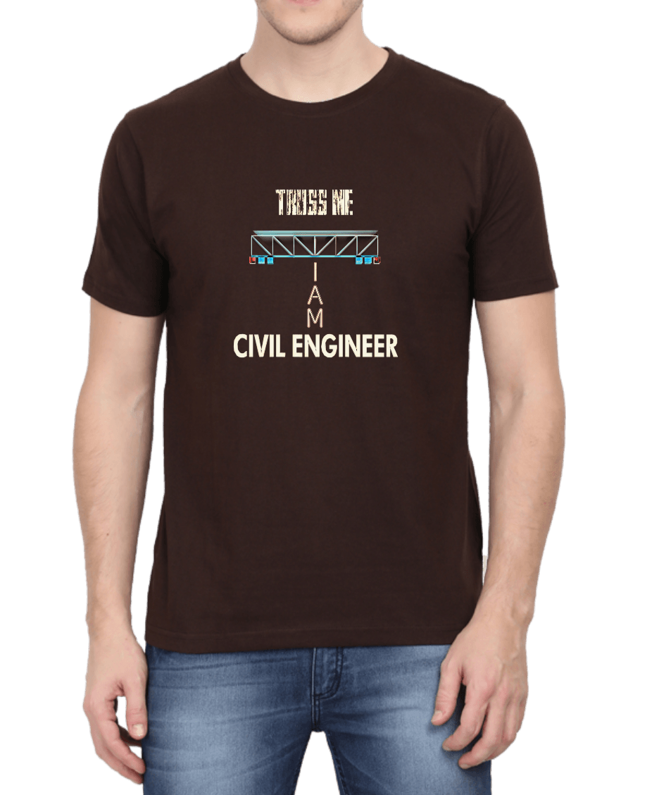 Coffee Brown Cotton Tshirt for Civil Engineers