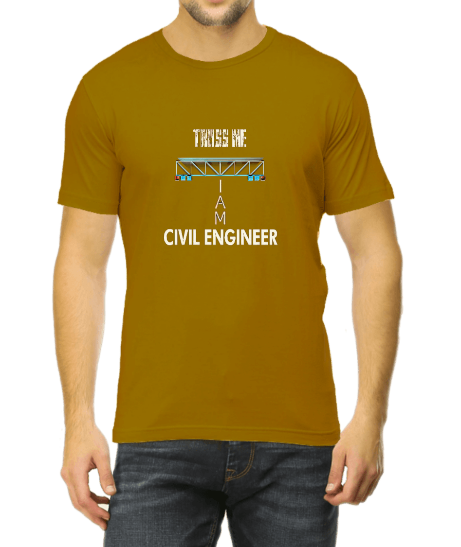 Mustard Yelliow Cotton Tshirt for Civil Engineers