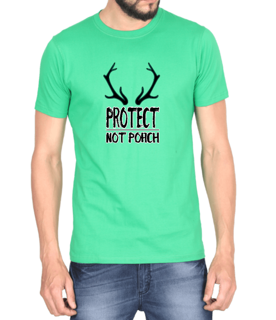 Deer antler tshirt Green for wildlife lovers