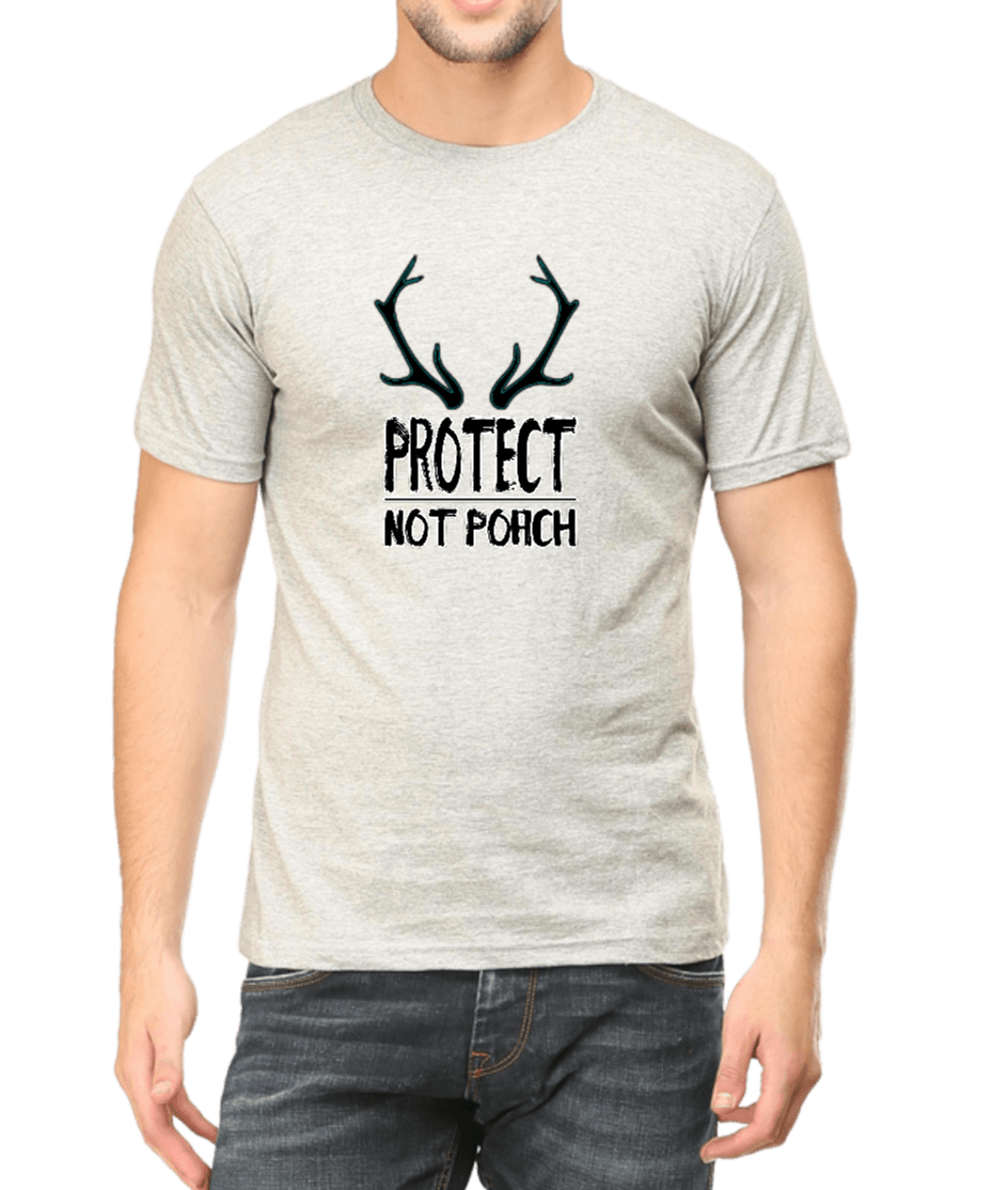 Deer antler tshirt Light Grey for wildlife lovers