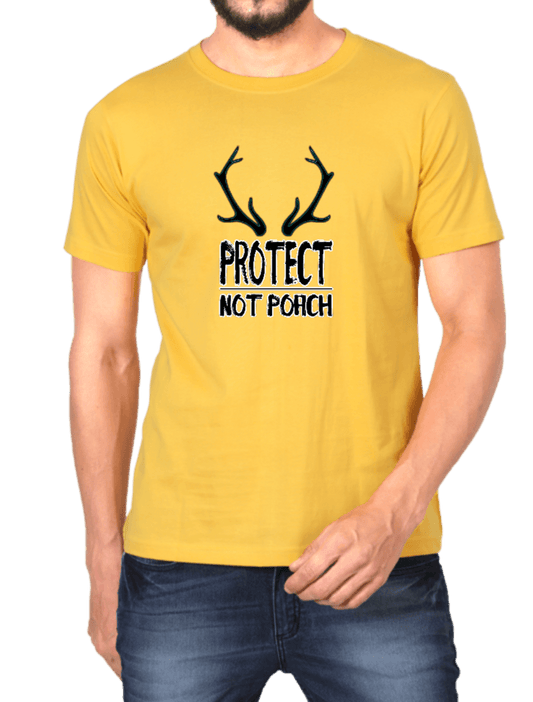 Deer antler tshirt Golden Yellow for wildlife lovers
