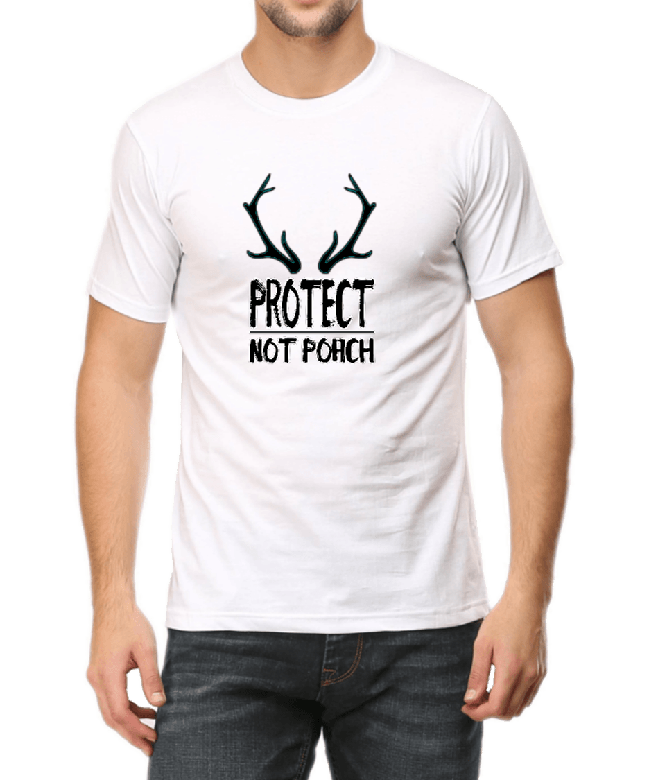 Deer antler tshirt White for wildlife lovers