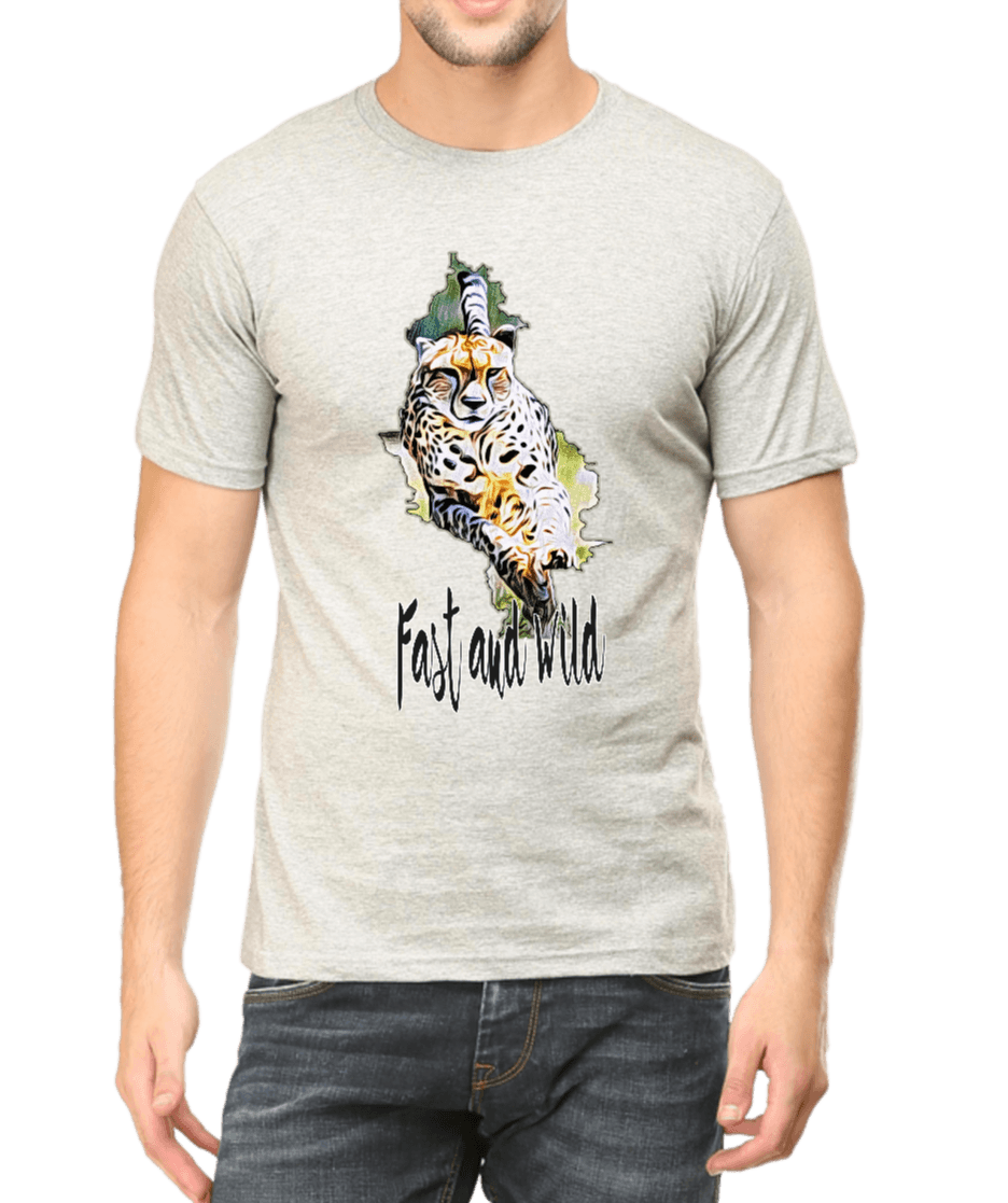 Light Grey Cheetah T-Shirt  for wildlife lovers