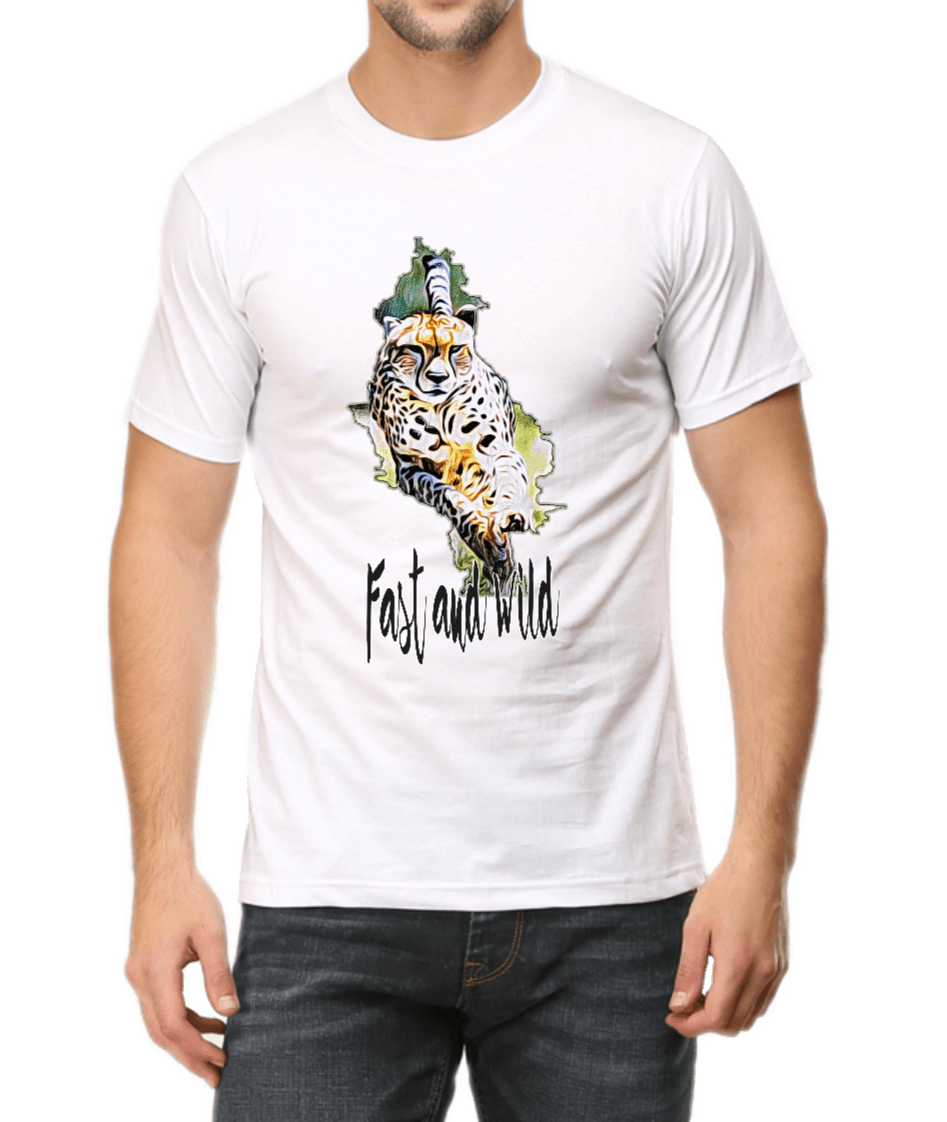 White Cheetah T-Shirt  for wildlife lovers