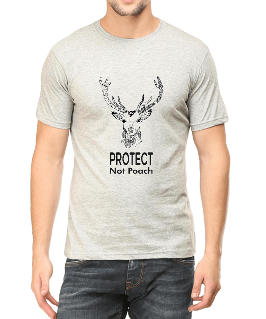 Deer tshirt Light grey for wildlife lovers