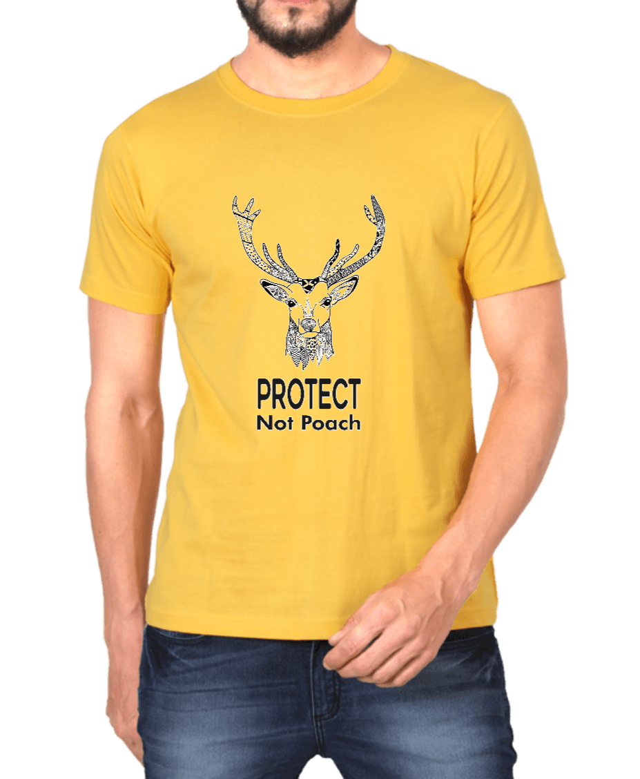 Deer tshirt golden yellow for wildlife lovers