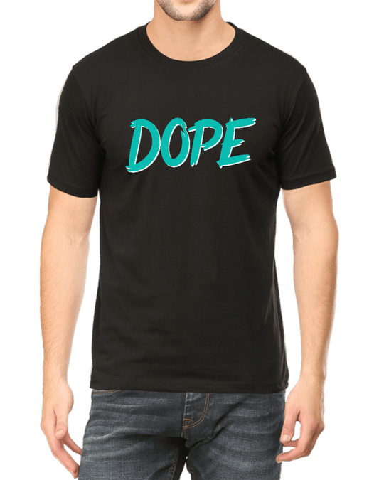 Black T-shirt for men with Dope caption