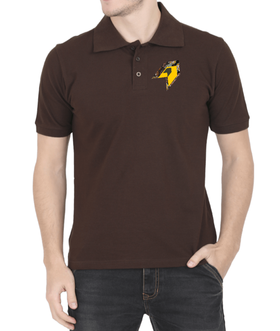 Polo Tshirt Coffee Brown with Arrow graphics