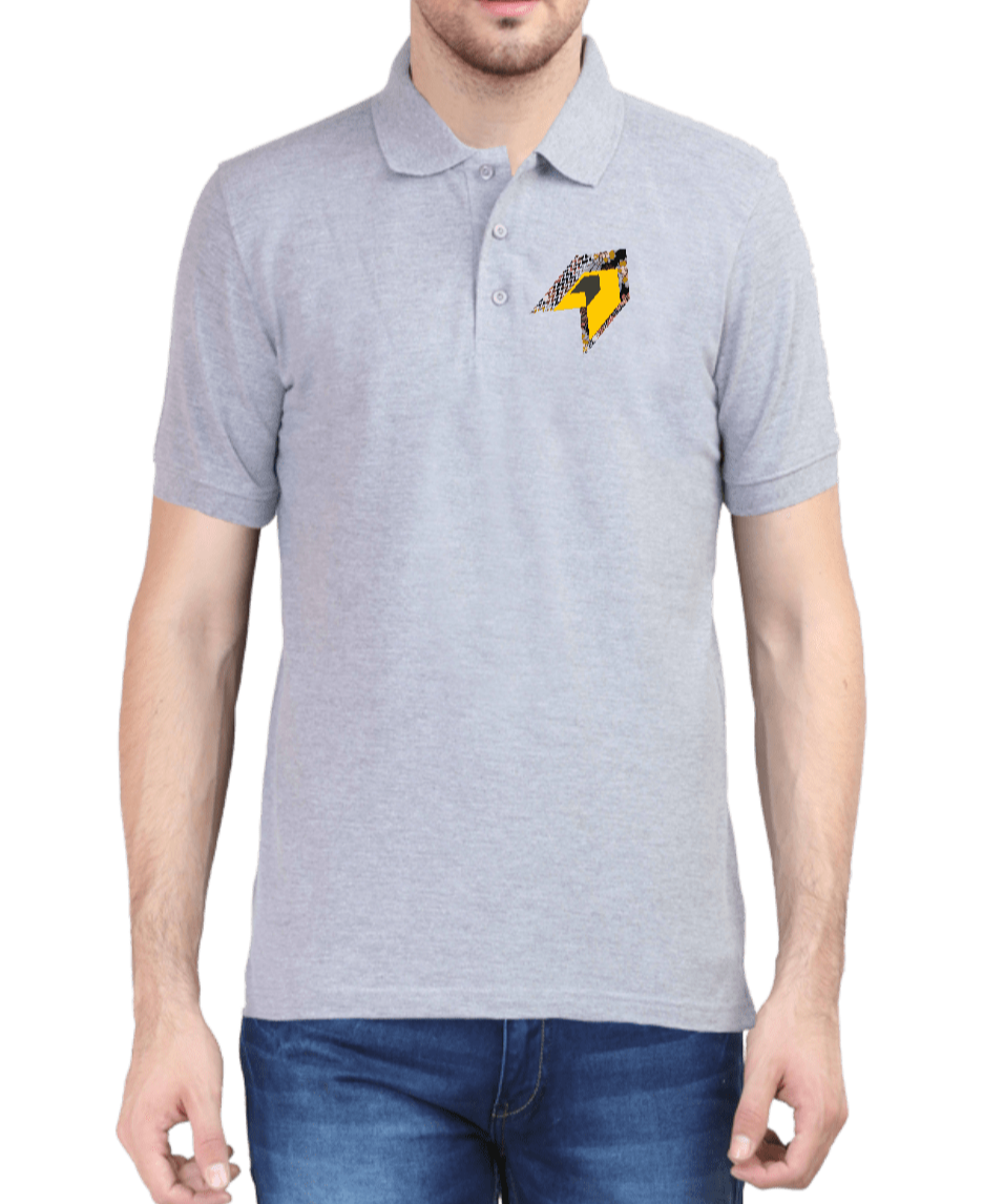 Polo Tshirt Grey Melange with Arrow graphics