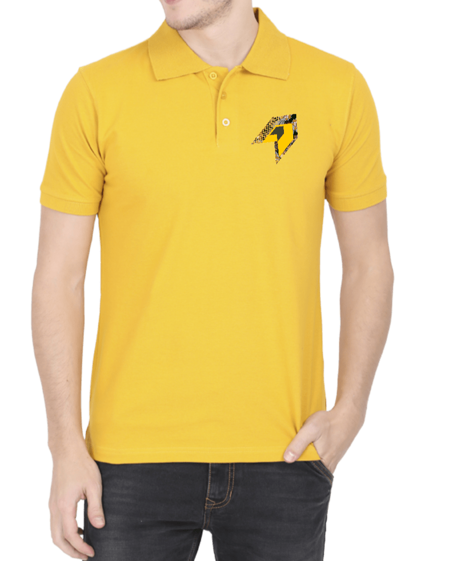 Polo Tshirt Golden Yellow with Arrow graphics