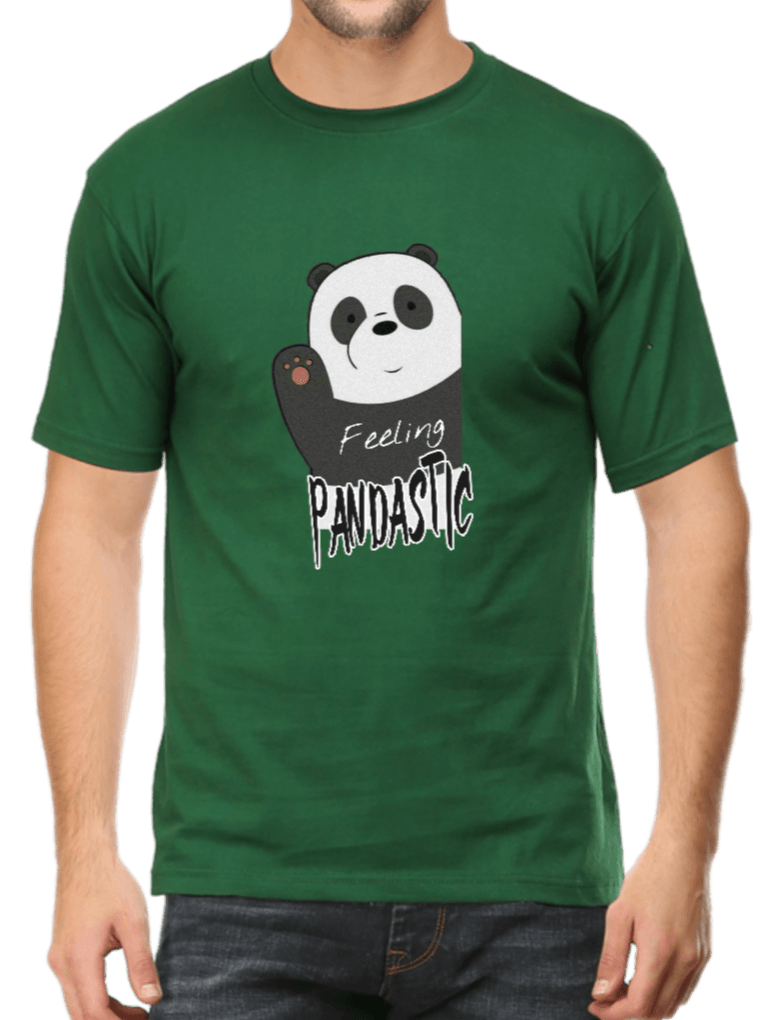 Panda tshirt Bottle Green for wildlife lovers