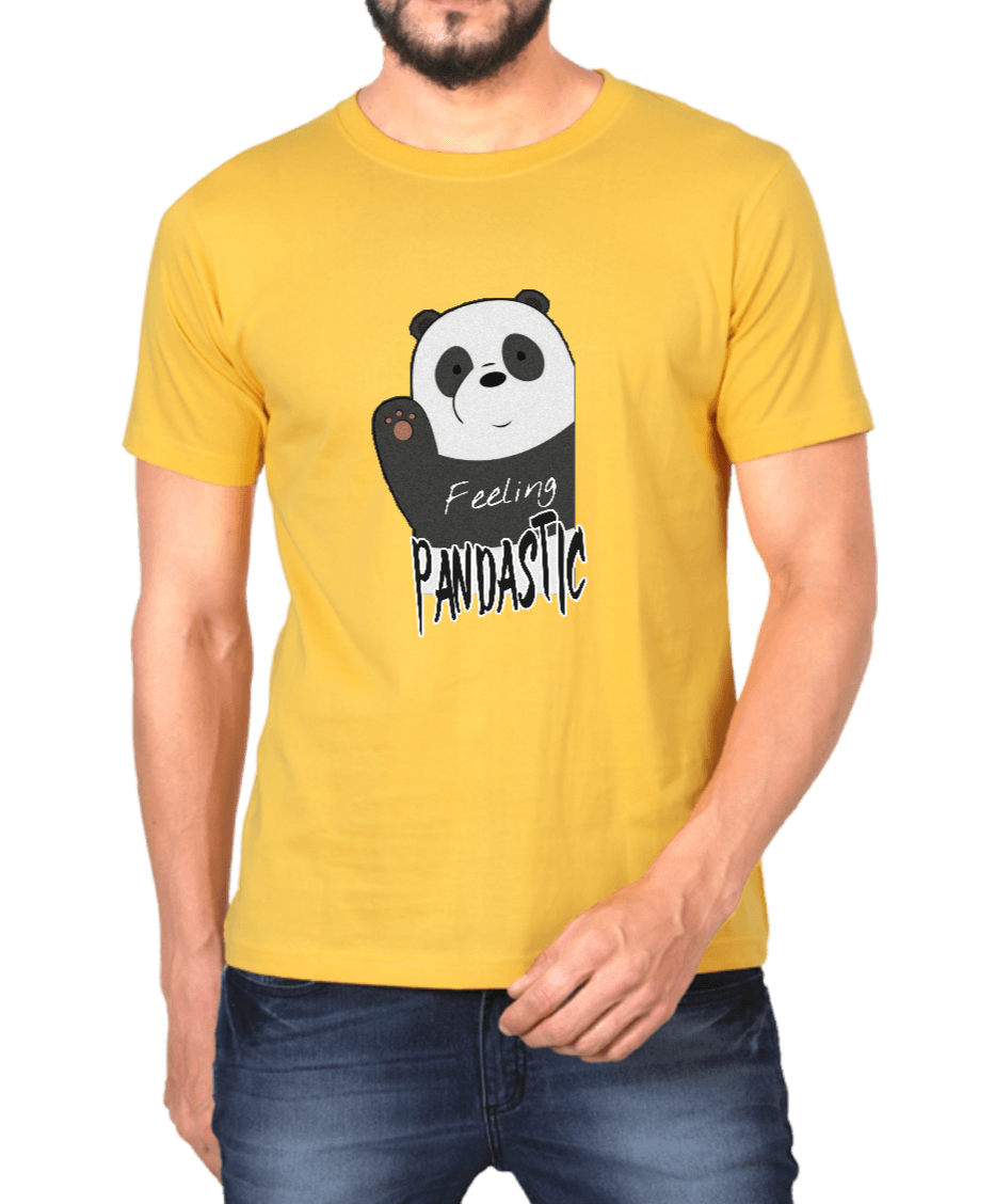 Panda tshirt Golden Yellow for wildlife lovers