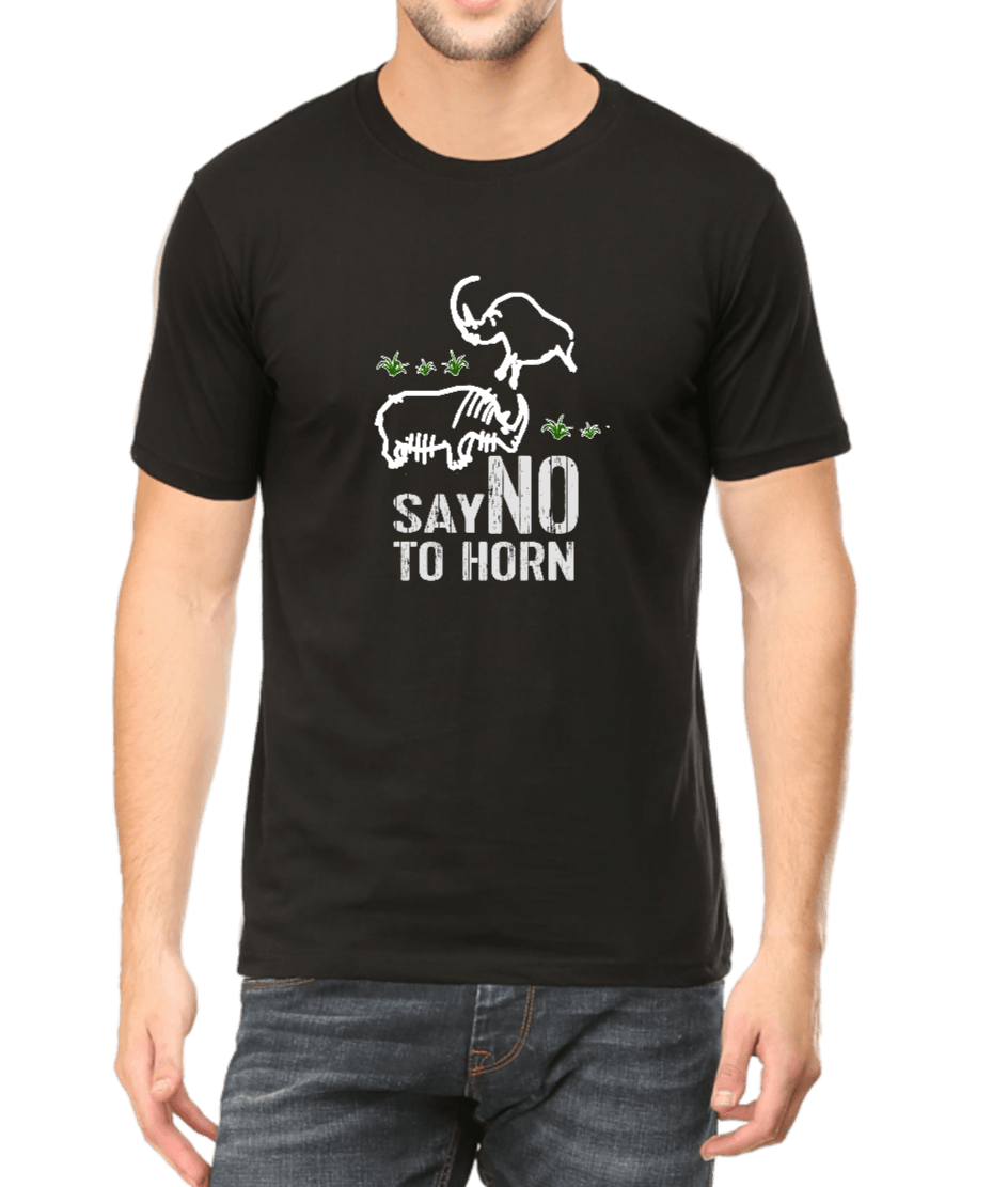 Black Tshirt for men with Rhino design