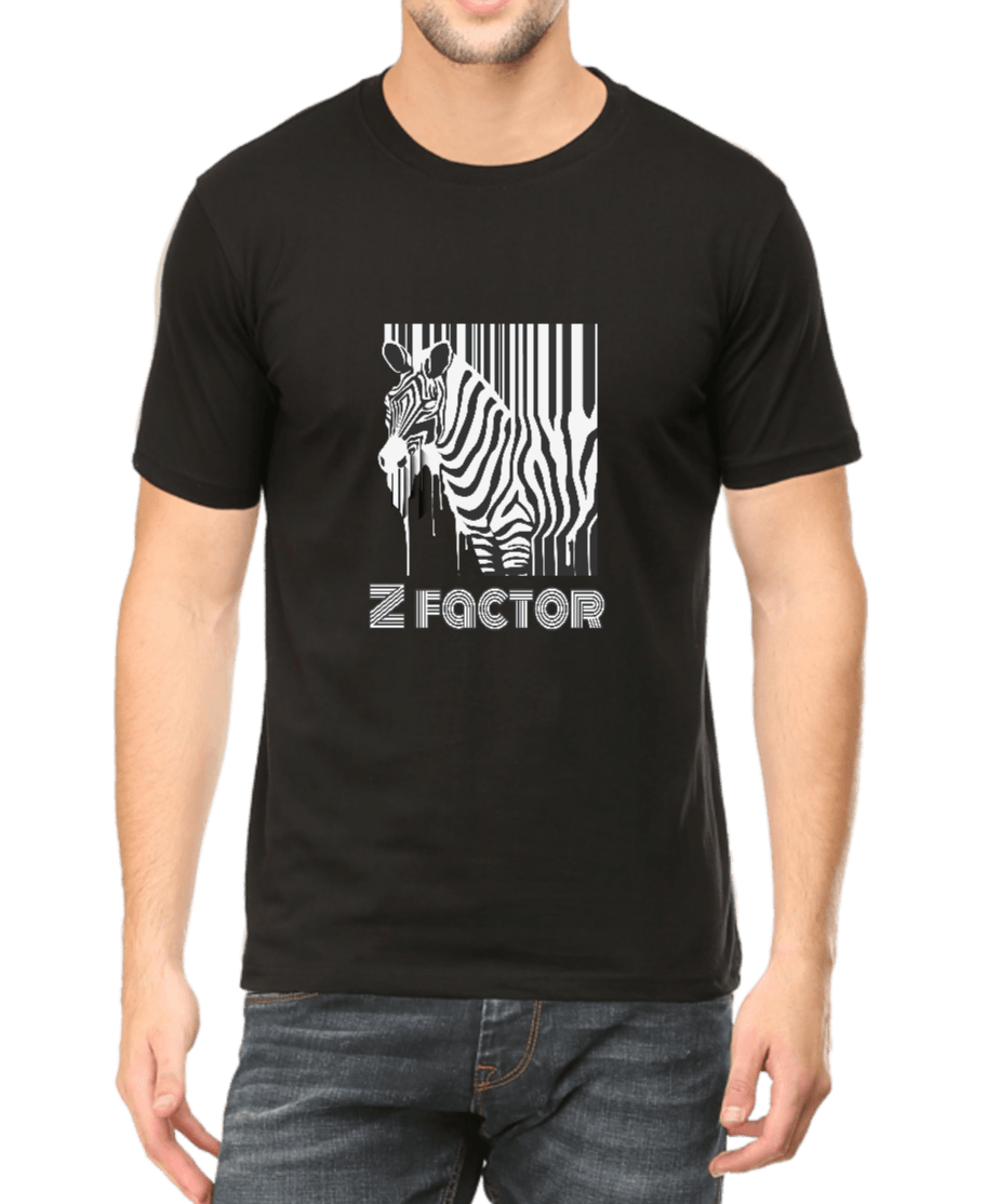 Zebra Tshirt Black for wildlife lovers