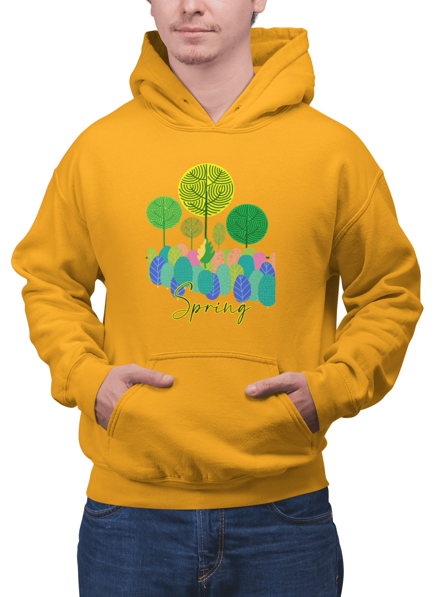 Unisex Spring Hoodie Mustard Yellow